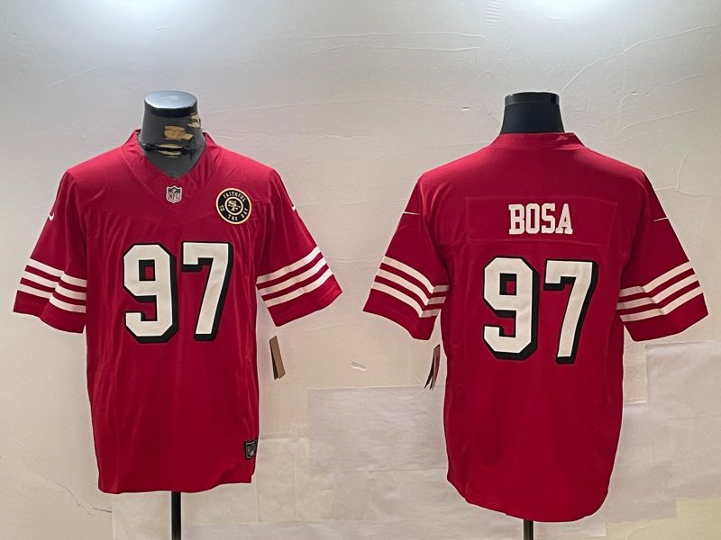 Men San Francisco 49ers #97 Bosa Red three generations 2024 Nike Limited NFL Jersey style 7